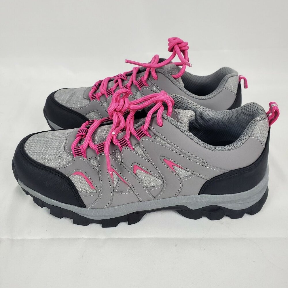 NIB Highland Creek Girls Youth Journey Hiking Shoes Athletic Gray/Pink Sz 13 - Picture 3 of 9